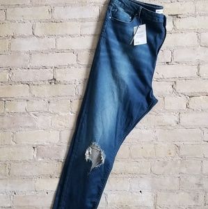 Asos Curve High Waist Ridley Jeans Knee Rips US 18